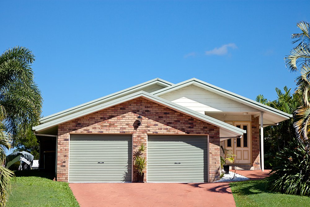 brick residence with garage